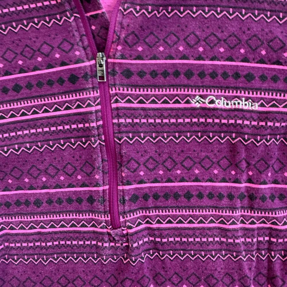 Columbia Purple Aztec Print Half Zip Pullover Sz Small - Picture 3 of 5